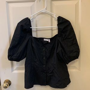 ASOS Size 8 Black Puff Sleeve Top